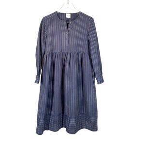 PEOPLE TREE Women's 6 Navy & Tan Striped Lagenlook Minimalistic Dress